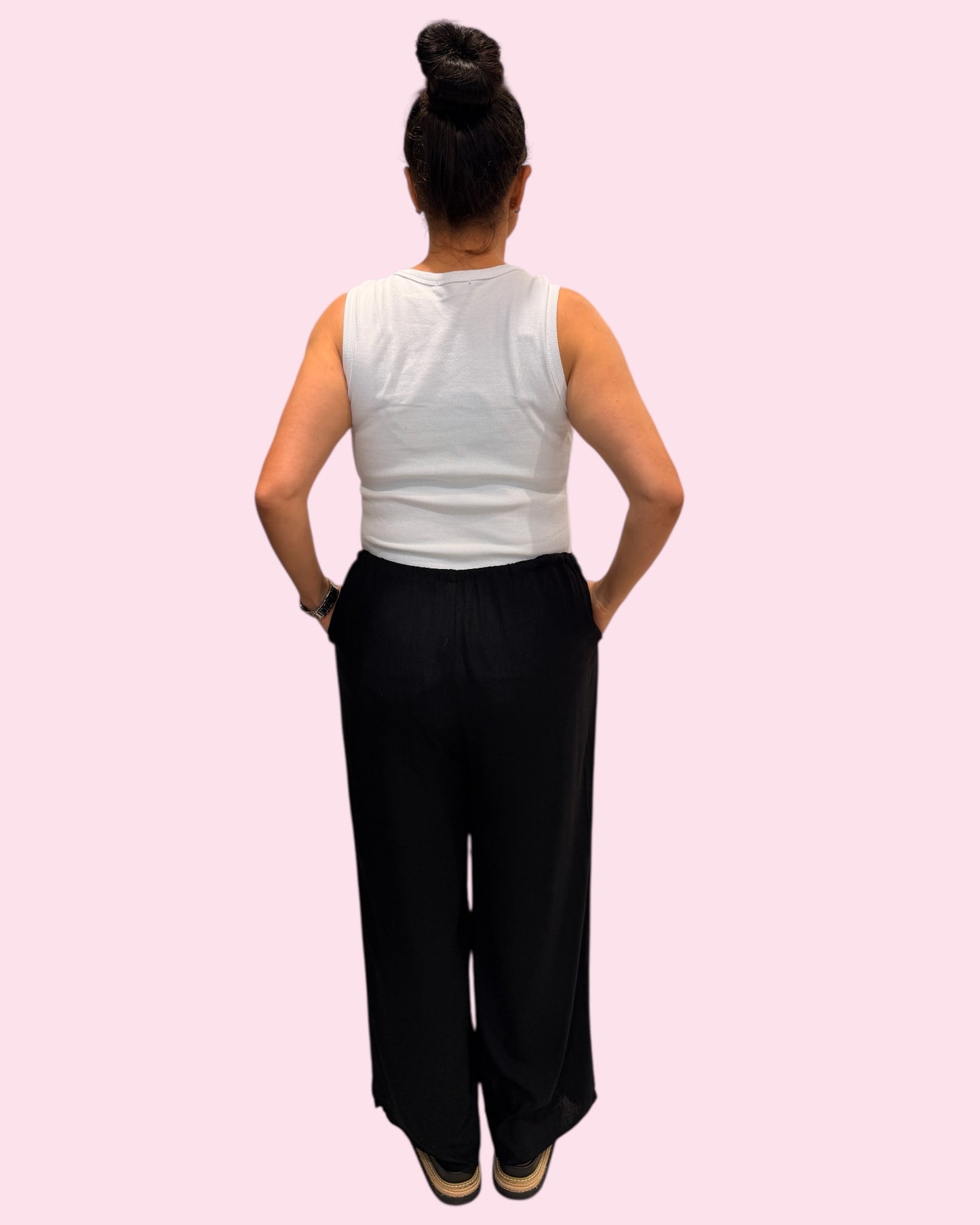 Alex Linen Pants- Black