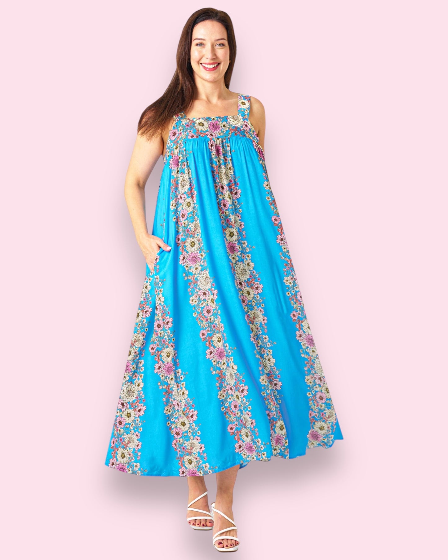 Liana Maxi Dress - Blue Floral