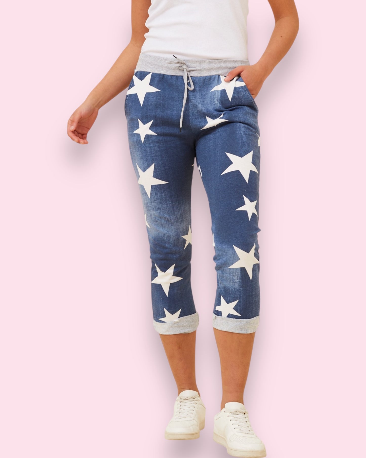 Jazzy 7/8 Printed Pants - Star Denim