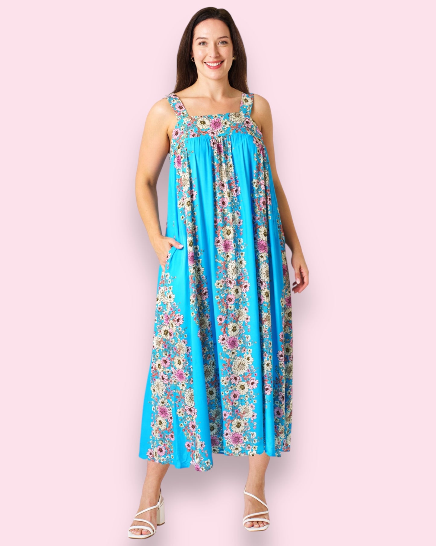 Liana Maxi Dress - Blue Floral