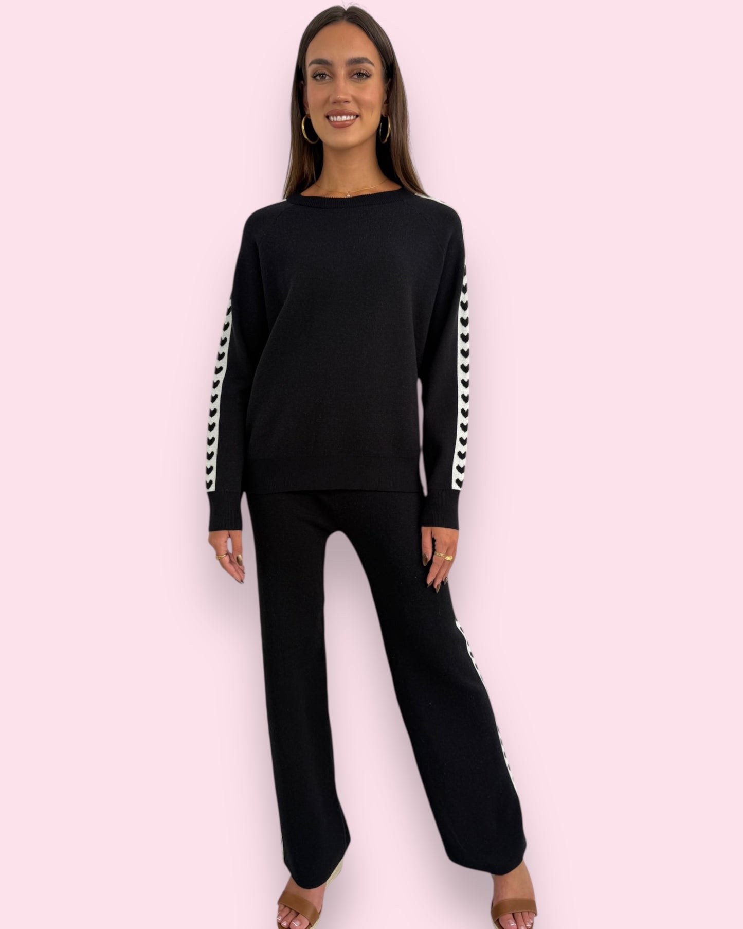 Ainsley Heart Pants - Black
