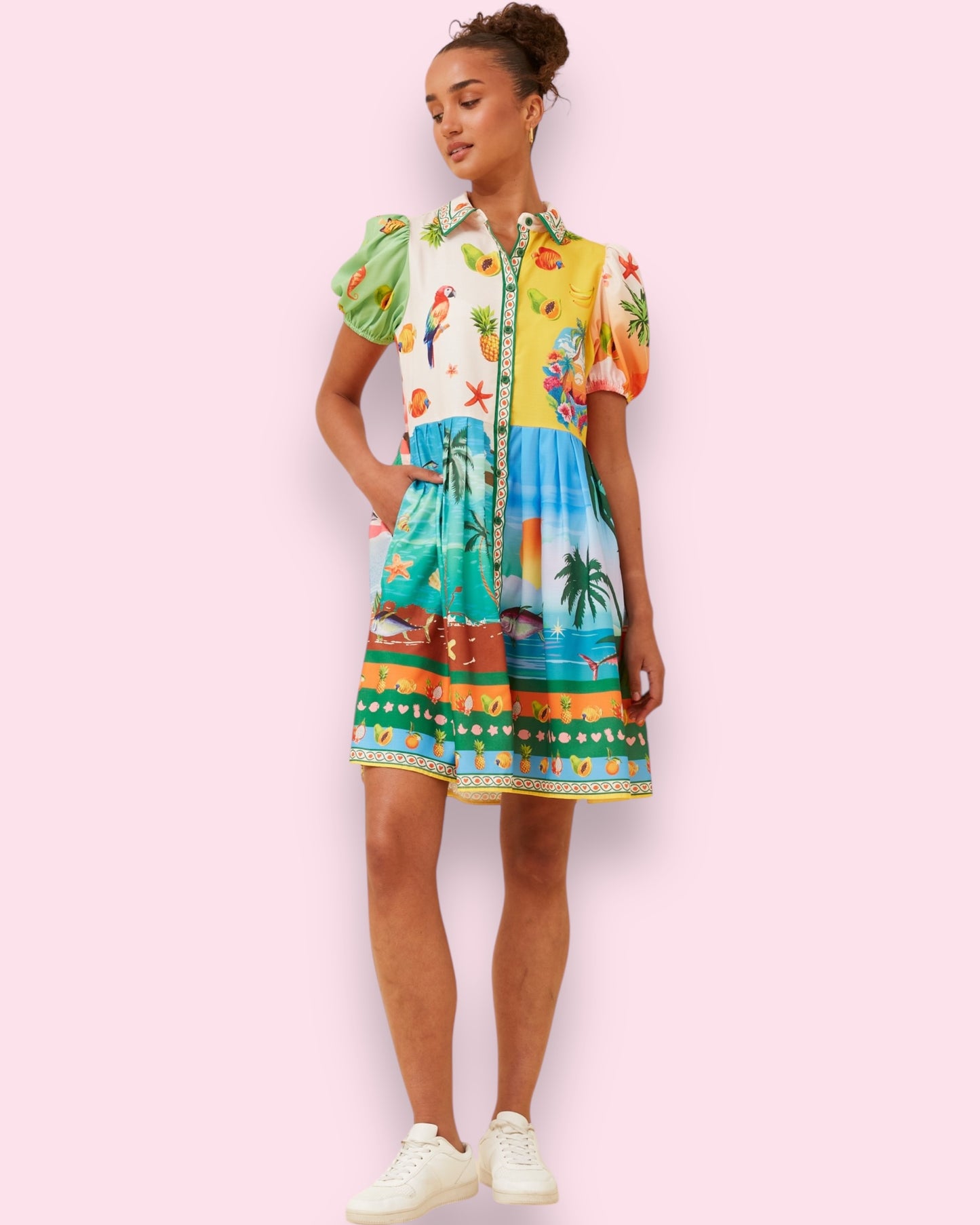 Nori Tropical Print Dress.
