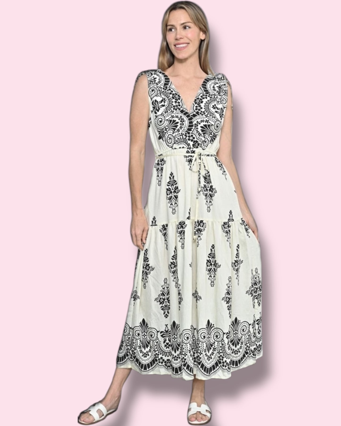 Sarah Midi Dress - White