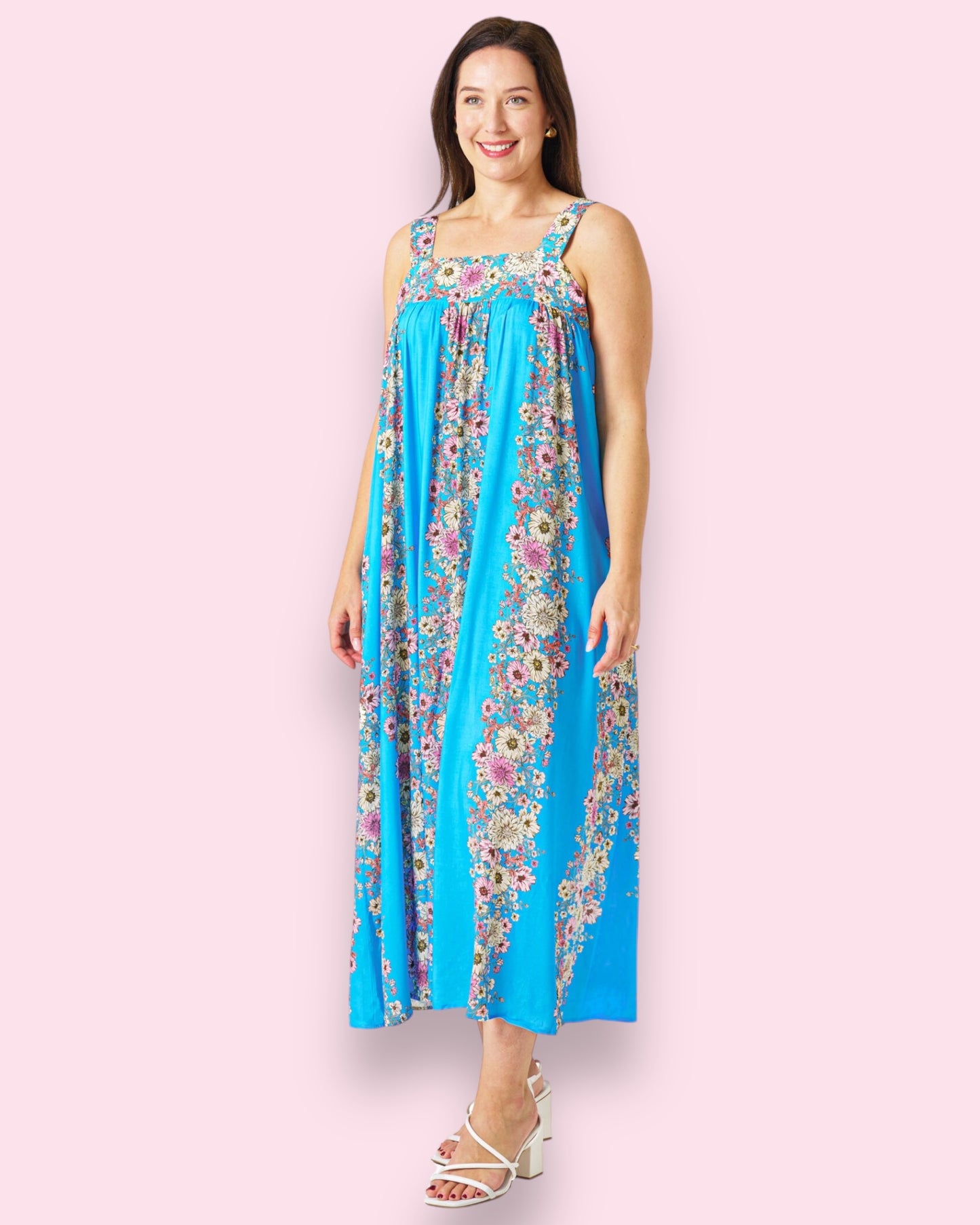 Liana Maxi Dress - Blue Floral