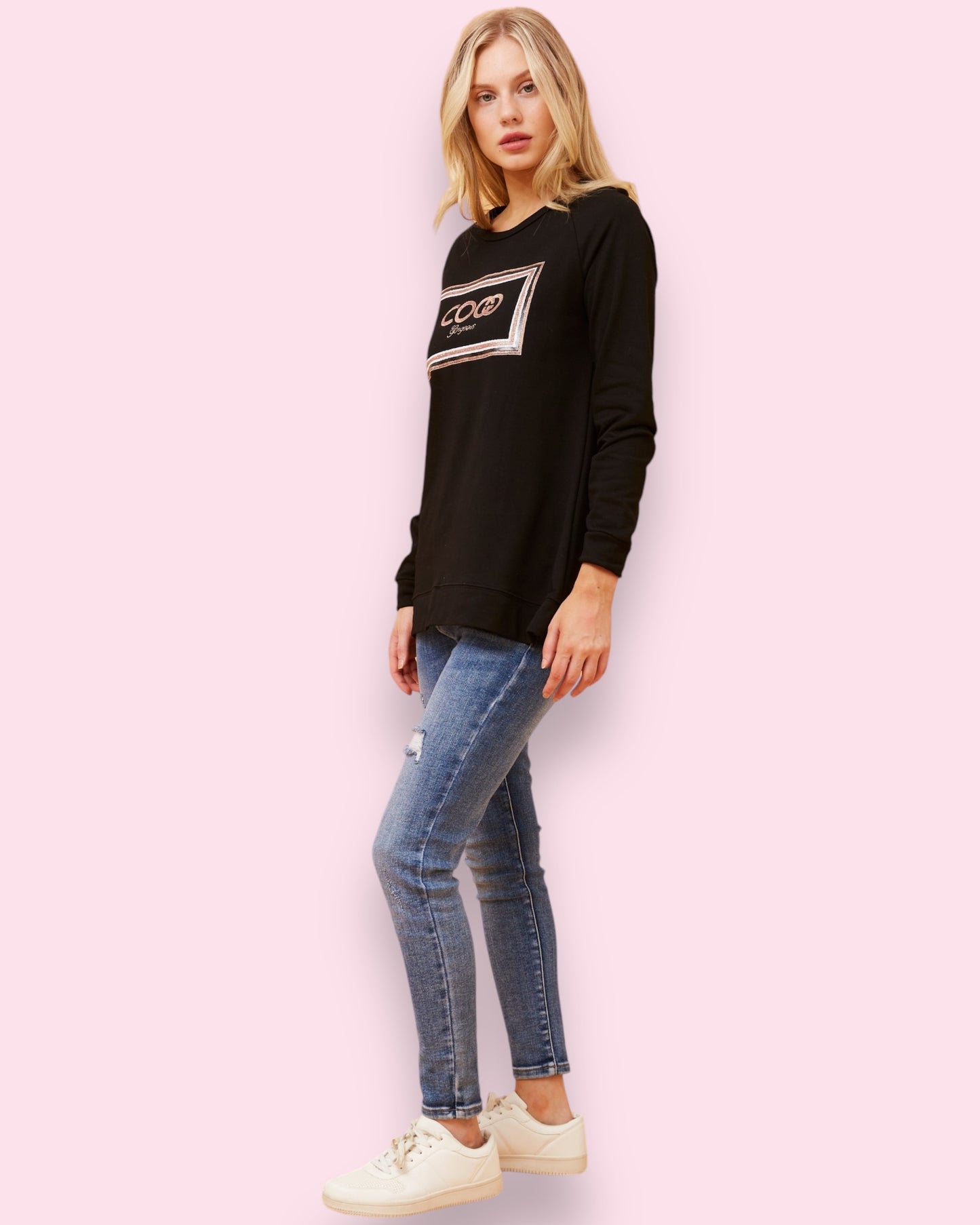 Coco Long Sleeve Tee - Black
