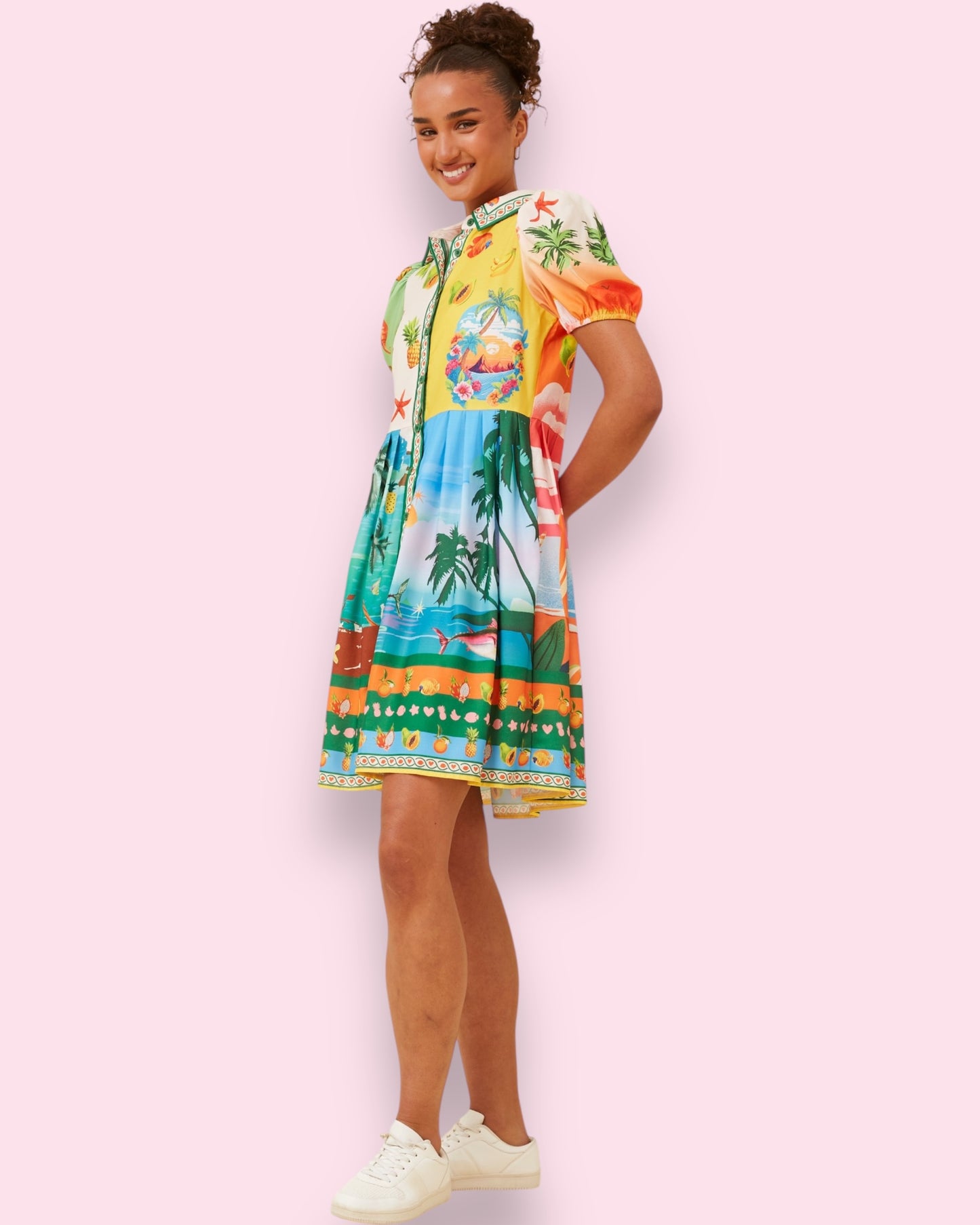 Nori Tropical Print Dress.