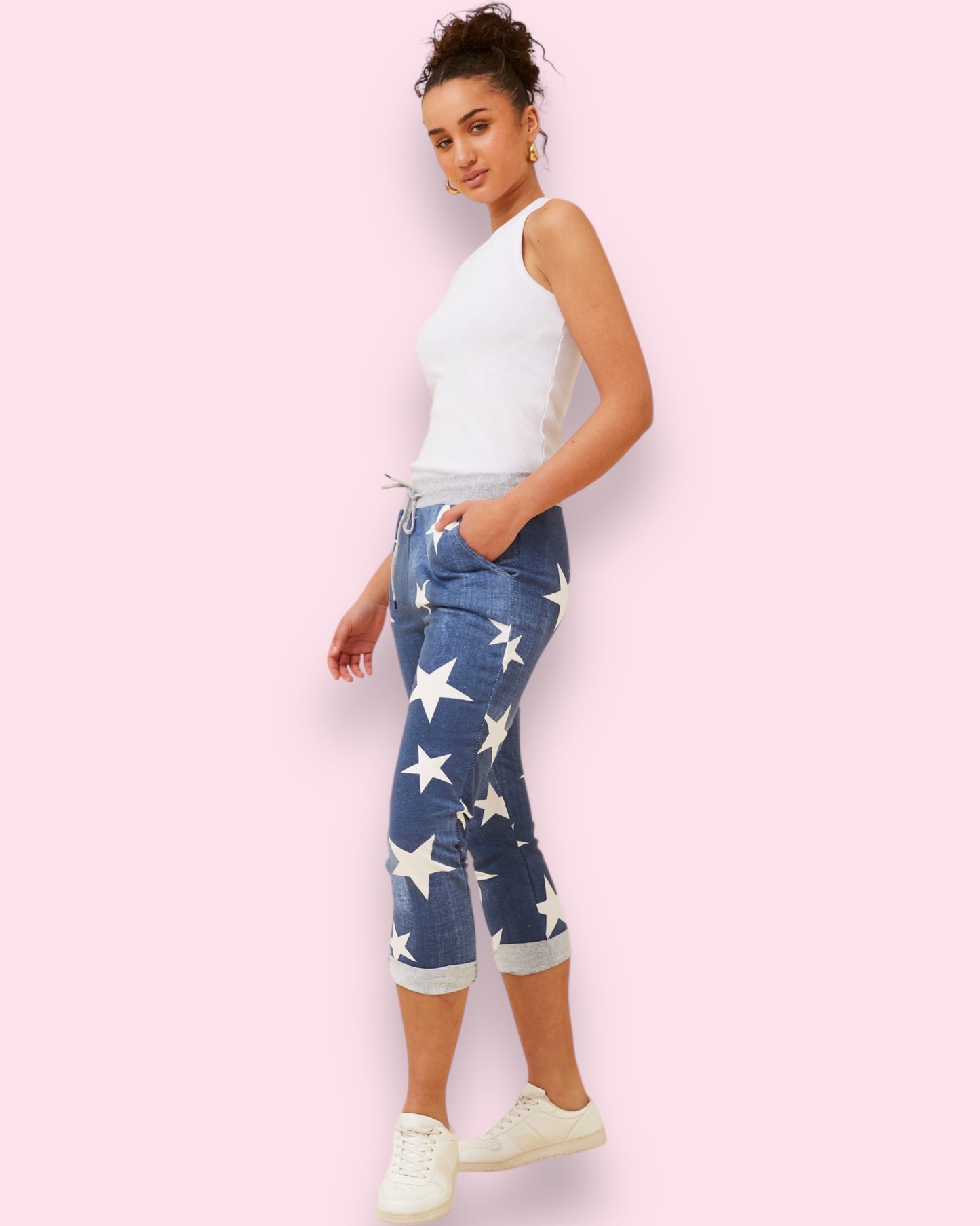 Jazzy 7/8 Printed Pants - Star Denim