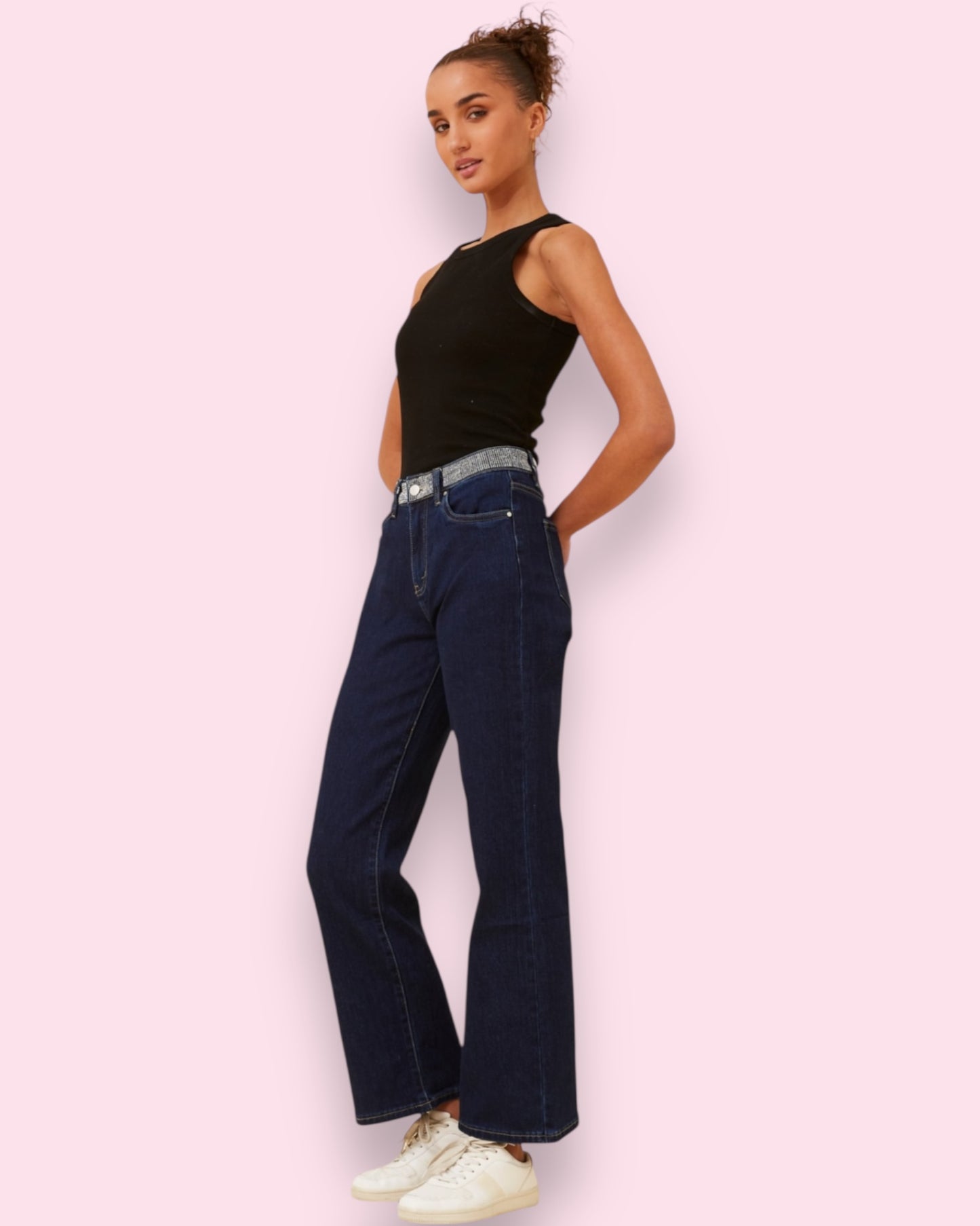 Madeline Diamanté Jeans - Dark Denim