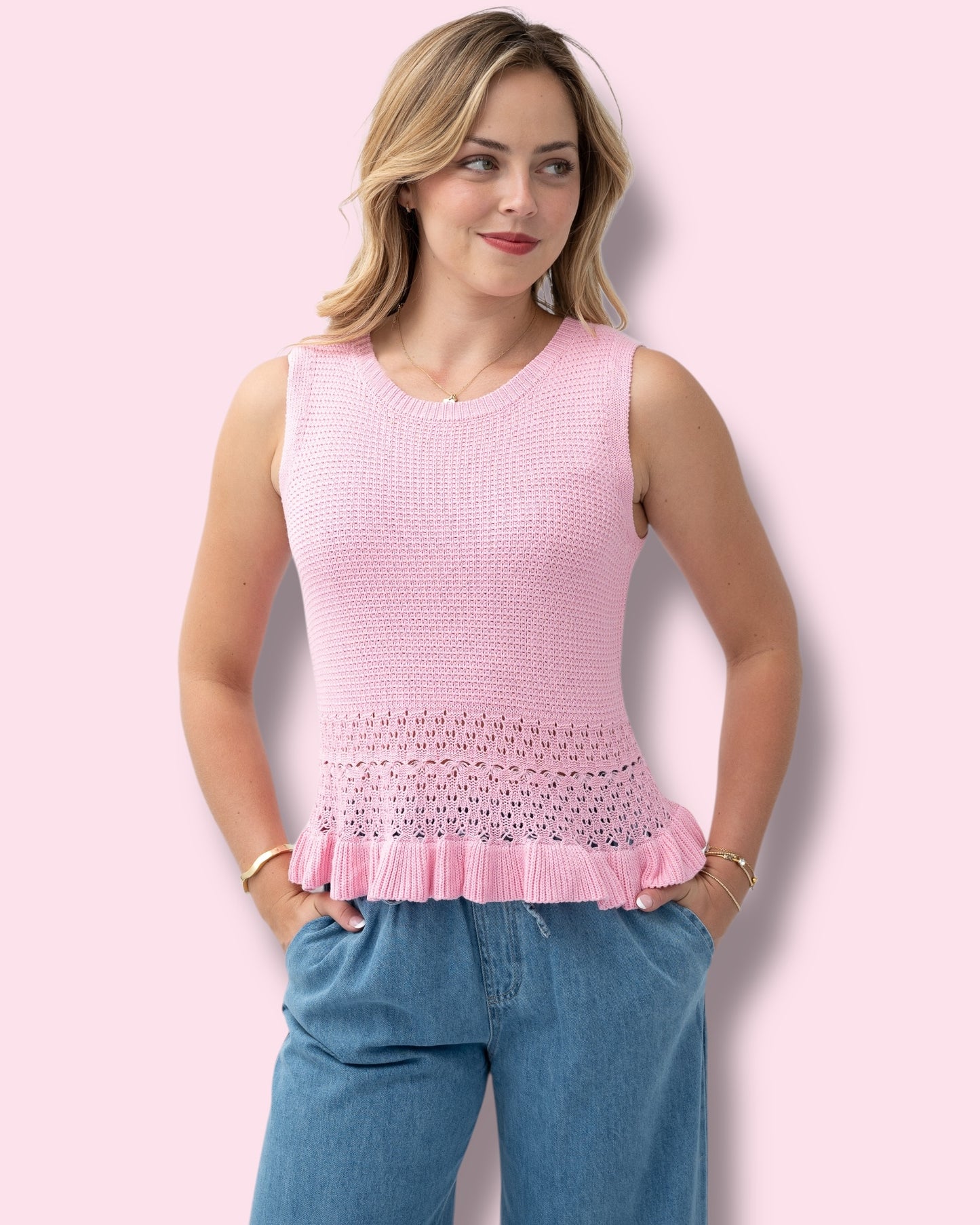 Suzanne Sleeveless Knit - Pink