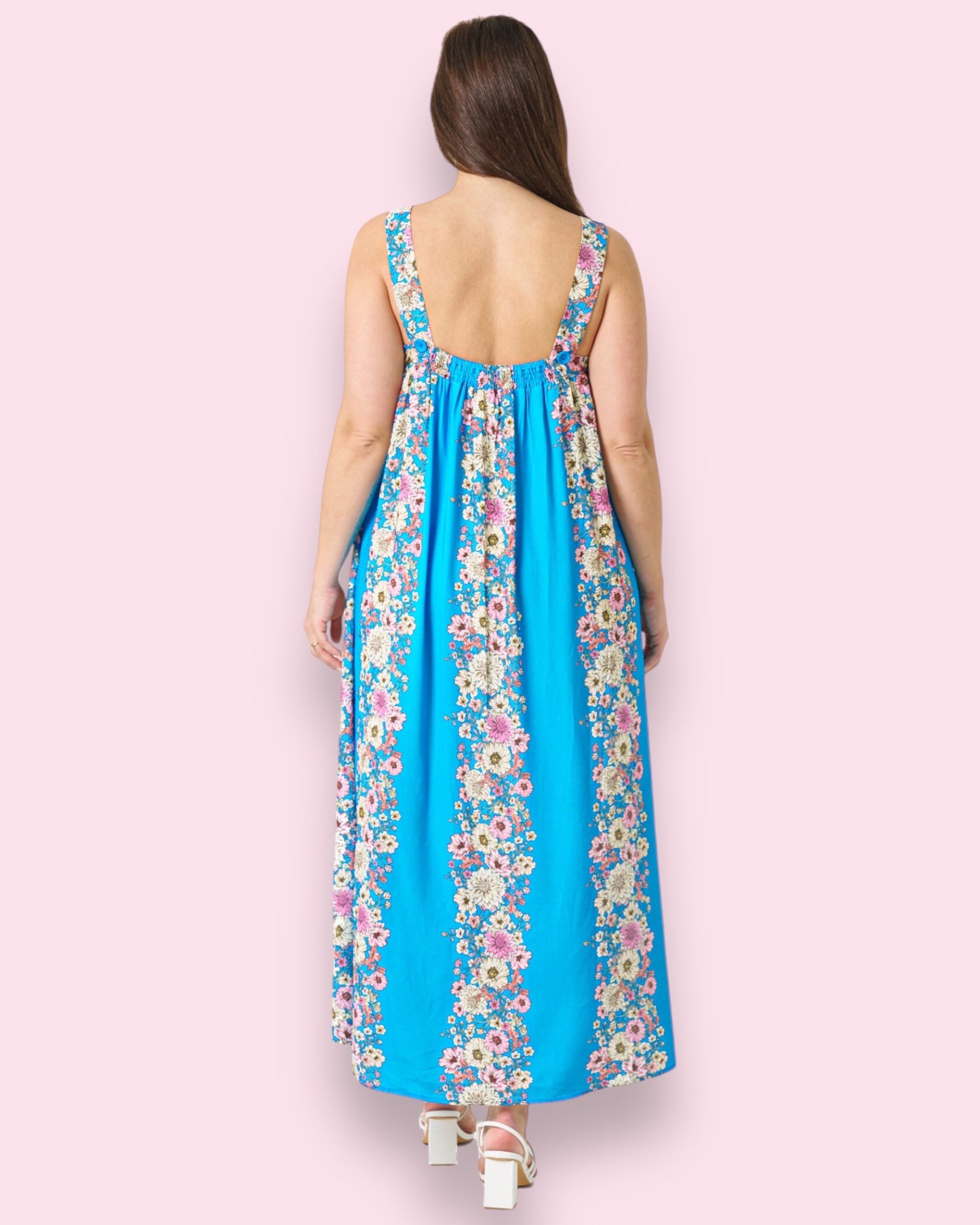 Liana Maxi Dress - Blue Floral