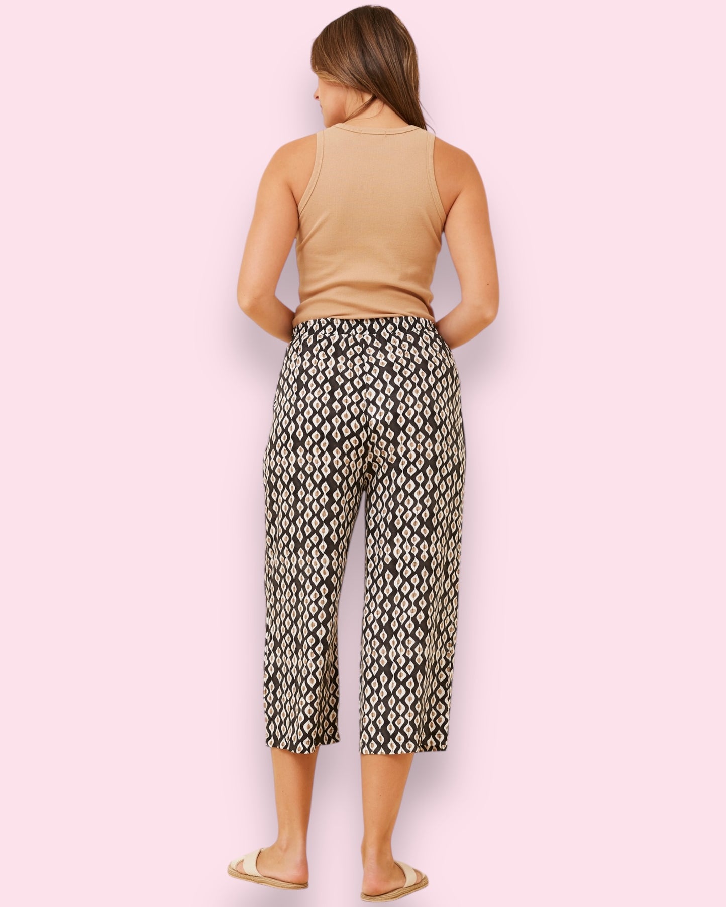Ebony Printed Pants - Black