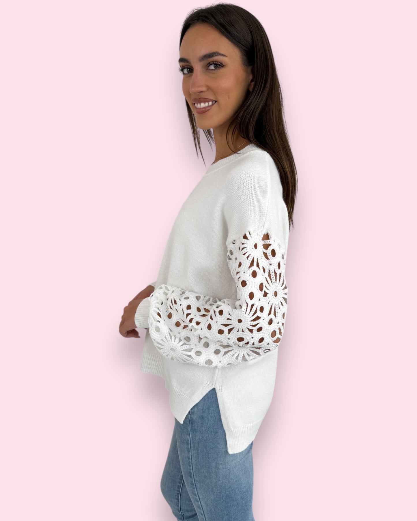 Aleena Lace Knit - White