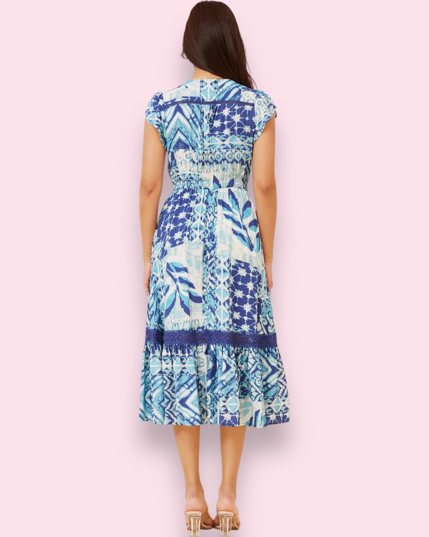 Clea Midi - Indigo/White