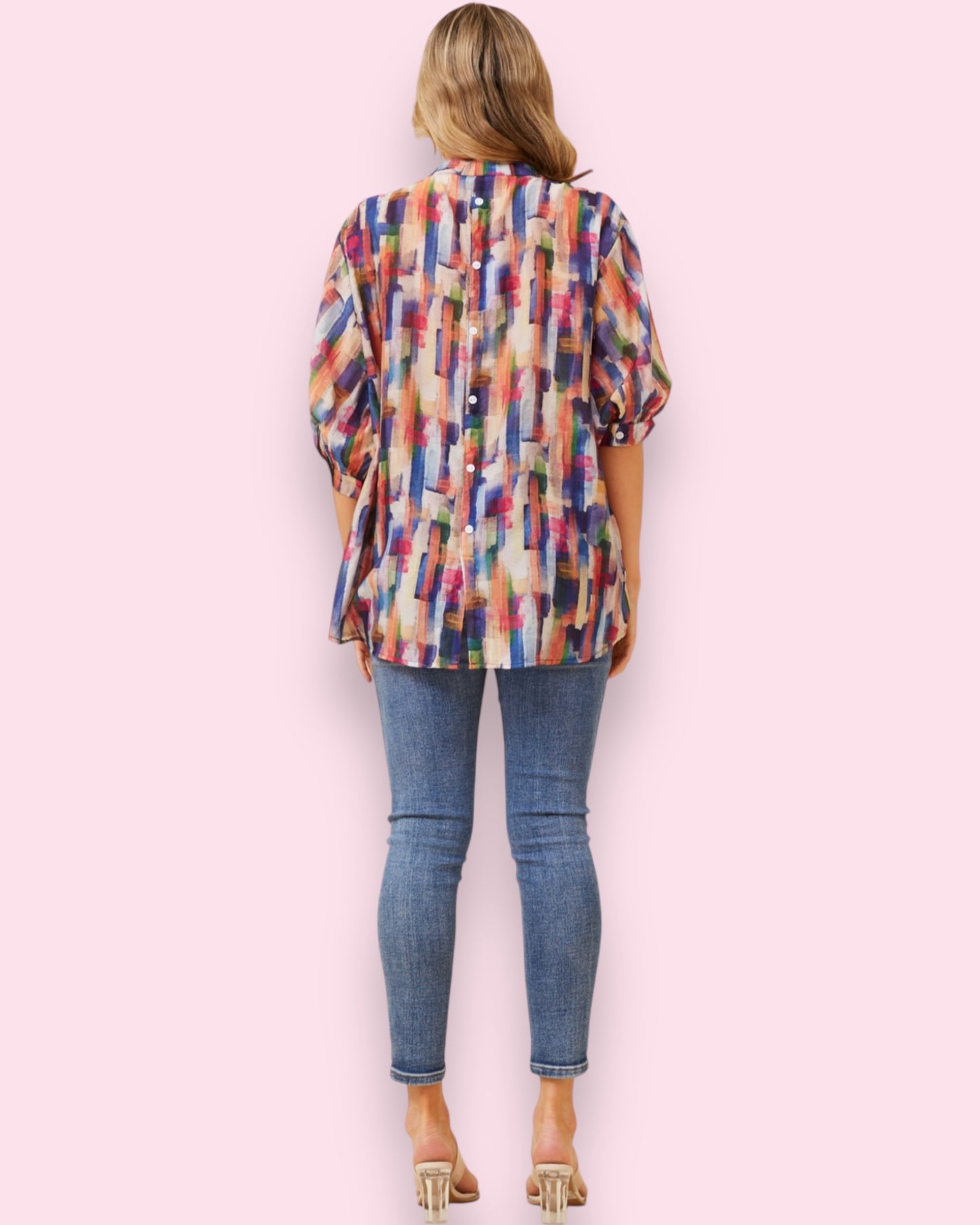 Mia Printed Shirt - Abstract Multi Colour