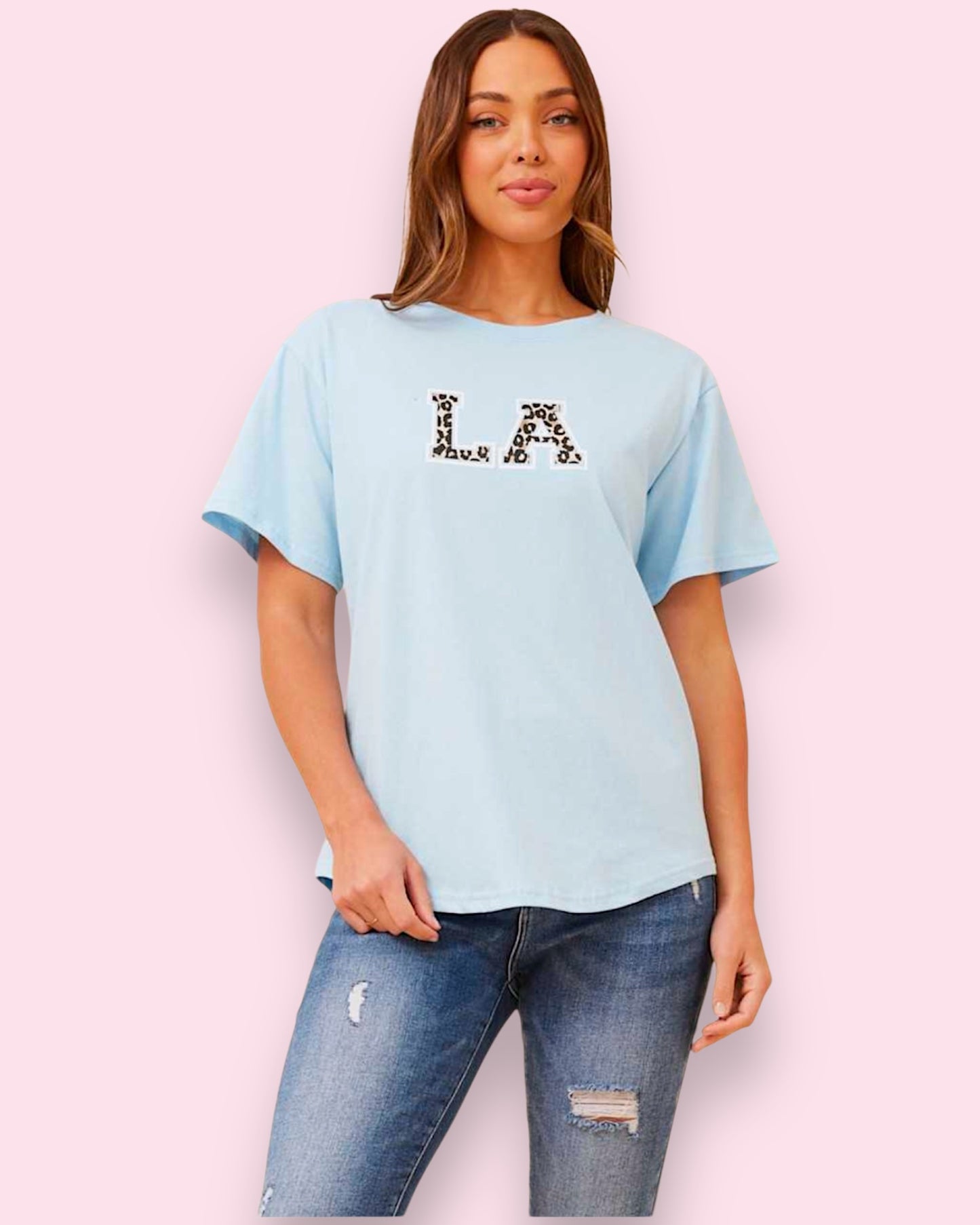 LA Print Tee - Ice Blue