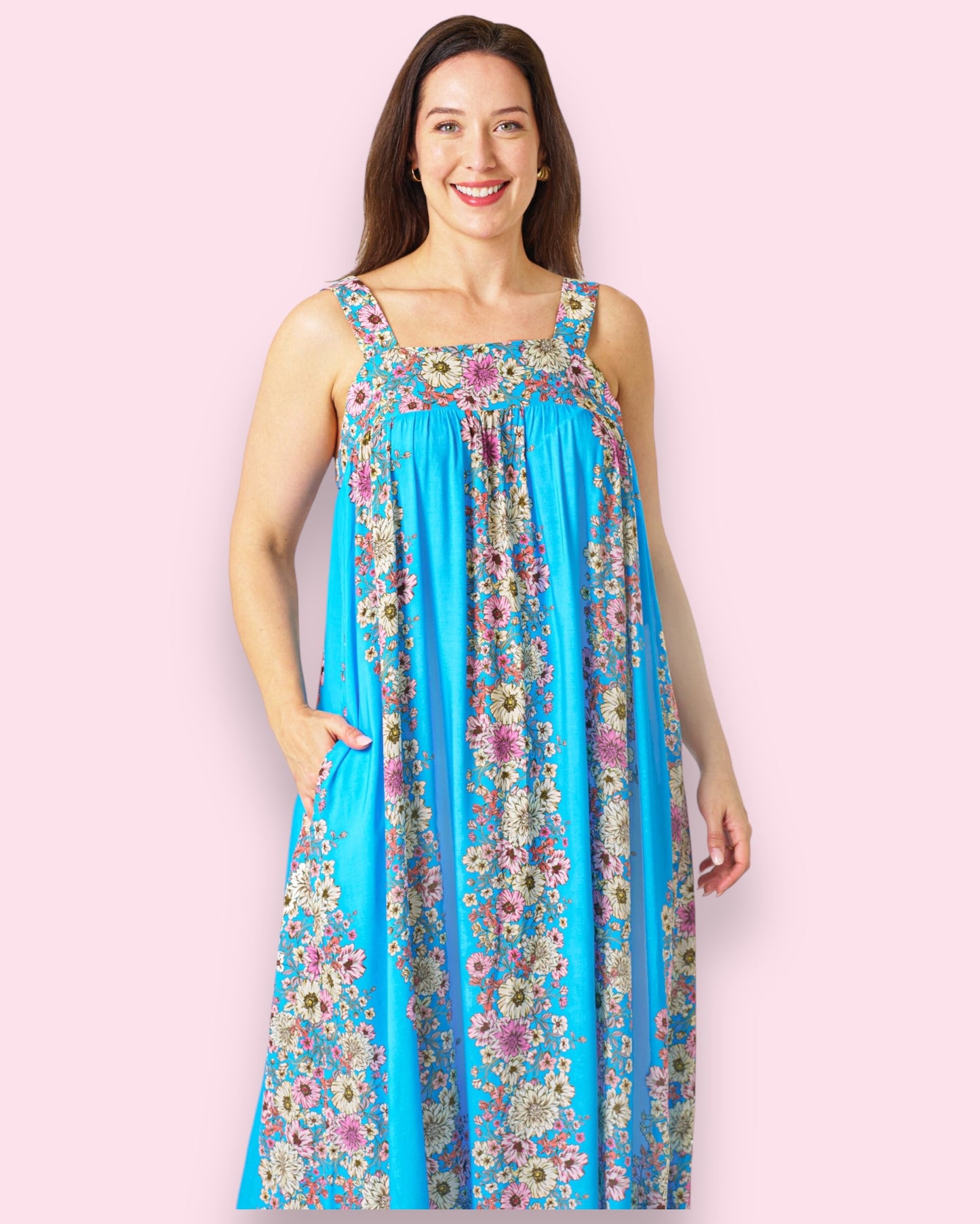 Liana Maxi Dress - Blue Floral