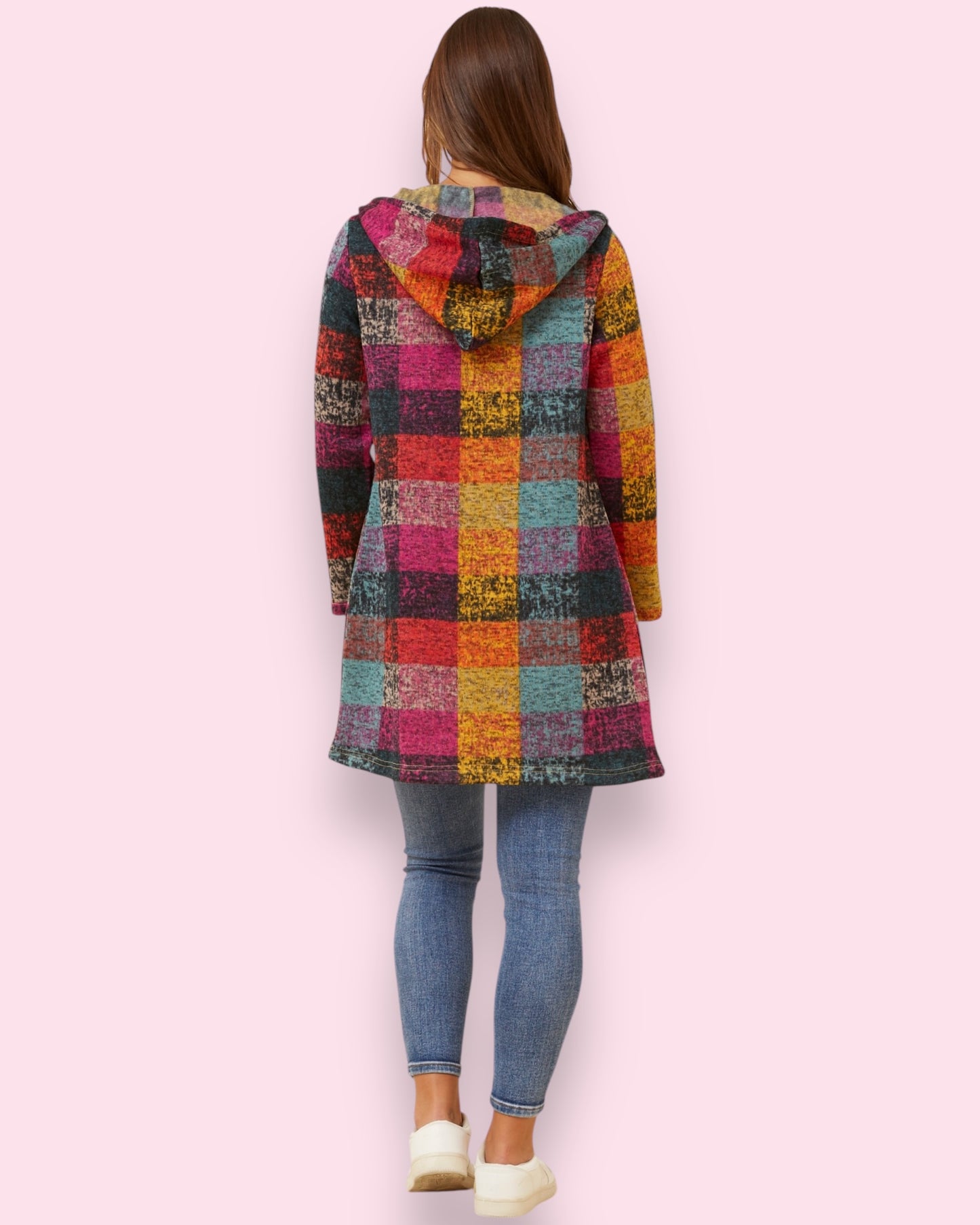 Check Coat With Zipper