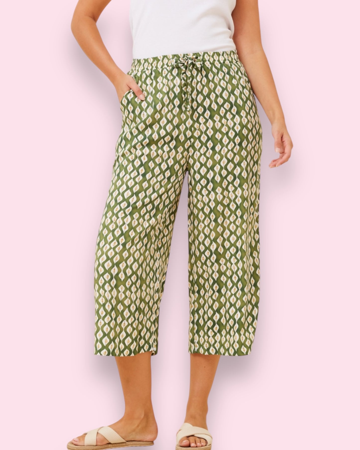 Ebony Printed Pants - Green