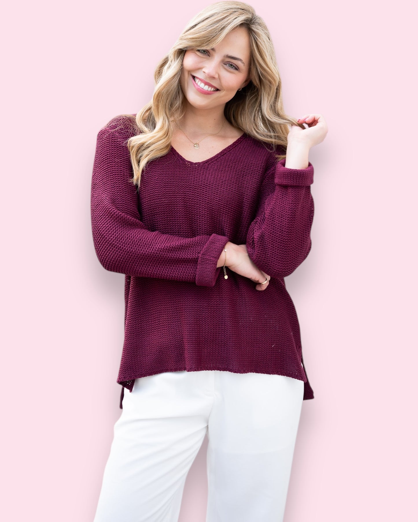 Maddie Knit - Burgundy