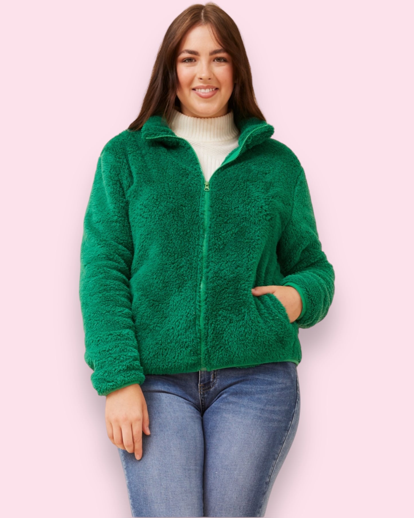 Teddy Fur Zip Jacket - Amazon