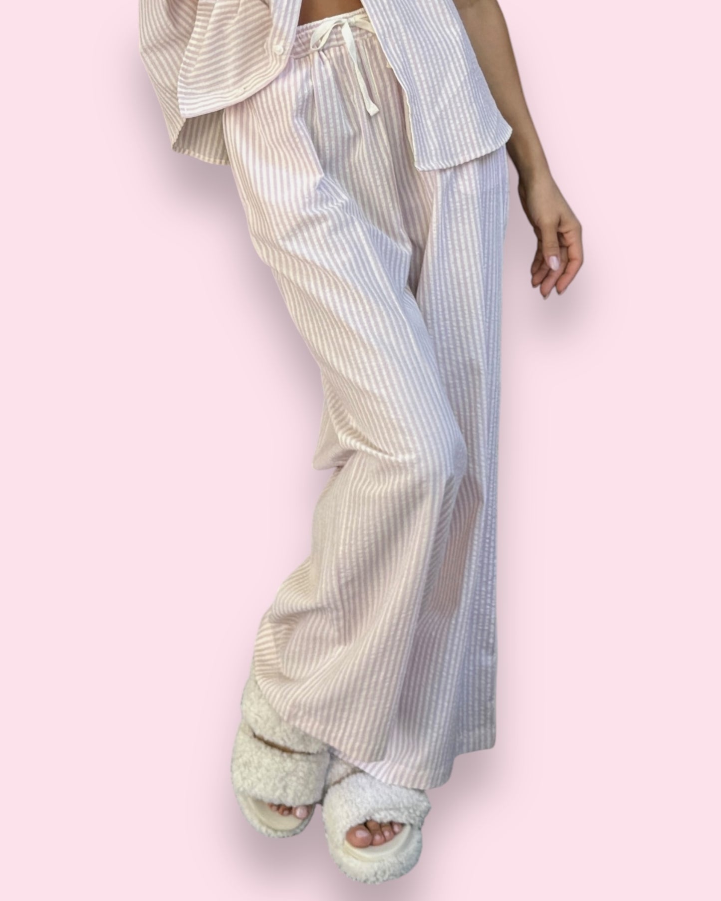 Samara PJ Set - Pink/White Stripe