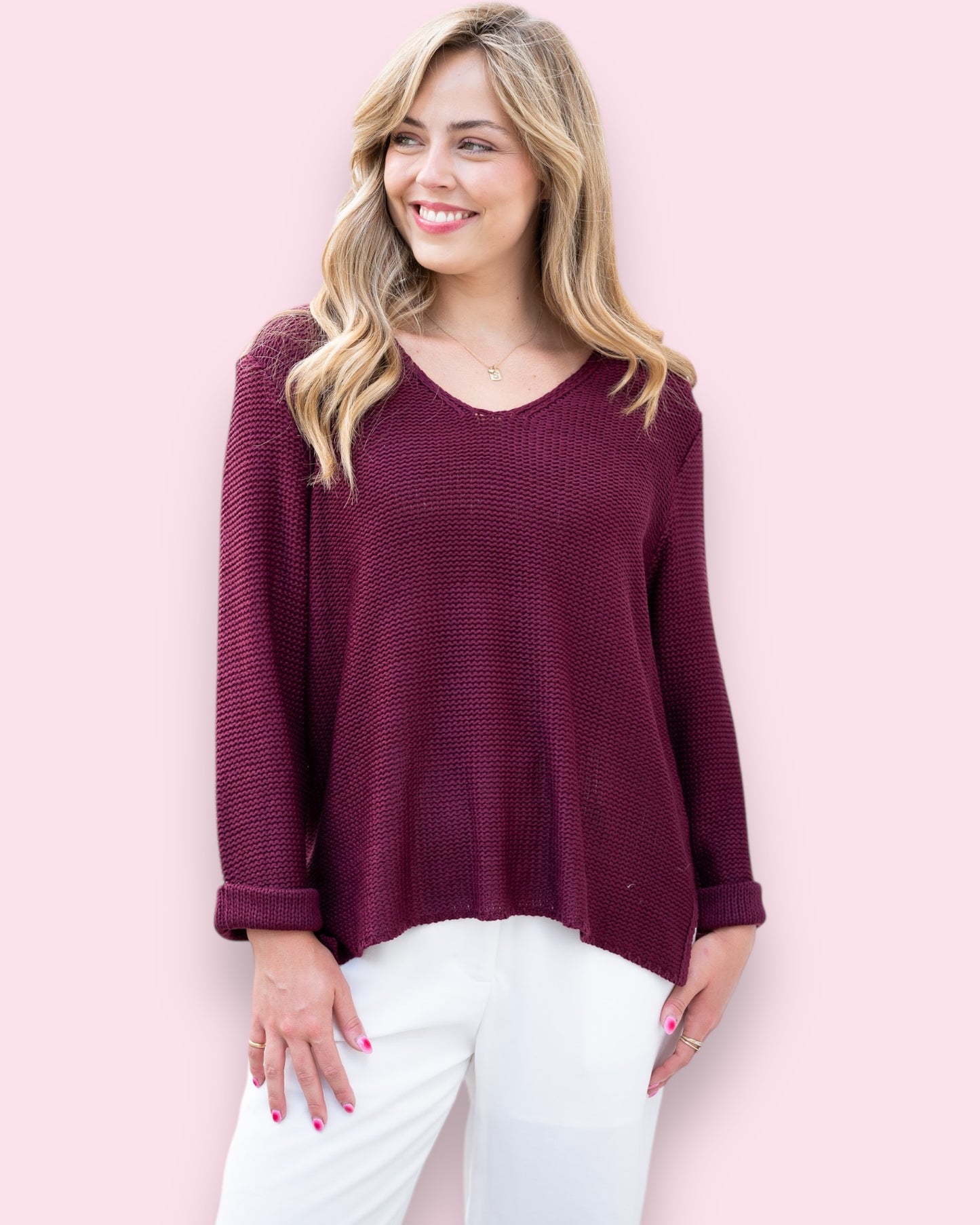 Maddie Knit - Burgundy
