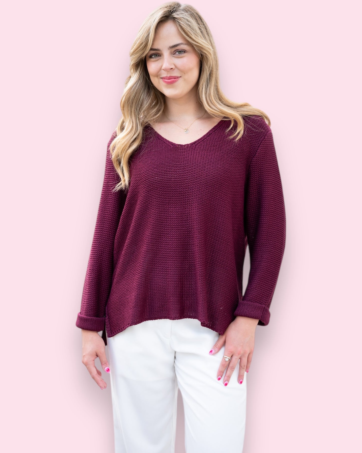 Maddie Knit - Burgundy