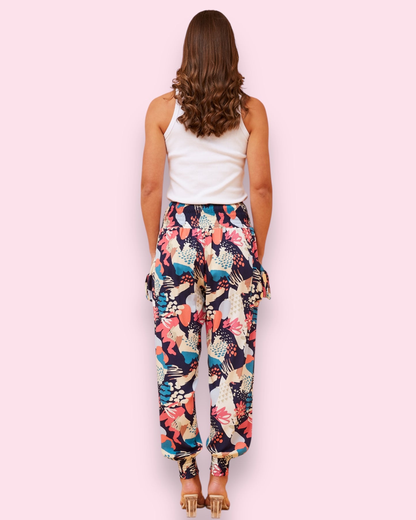 Harem Pants - Multi/Navy Print