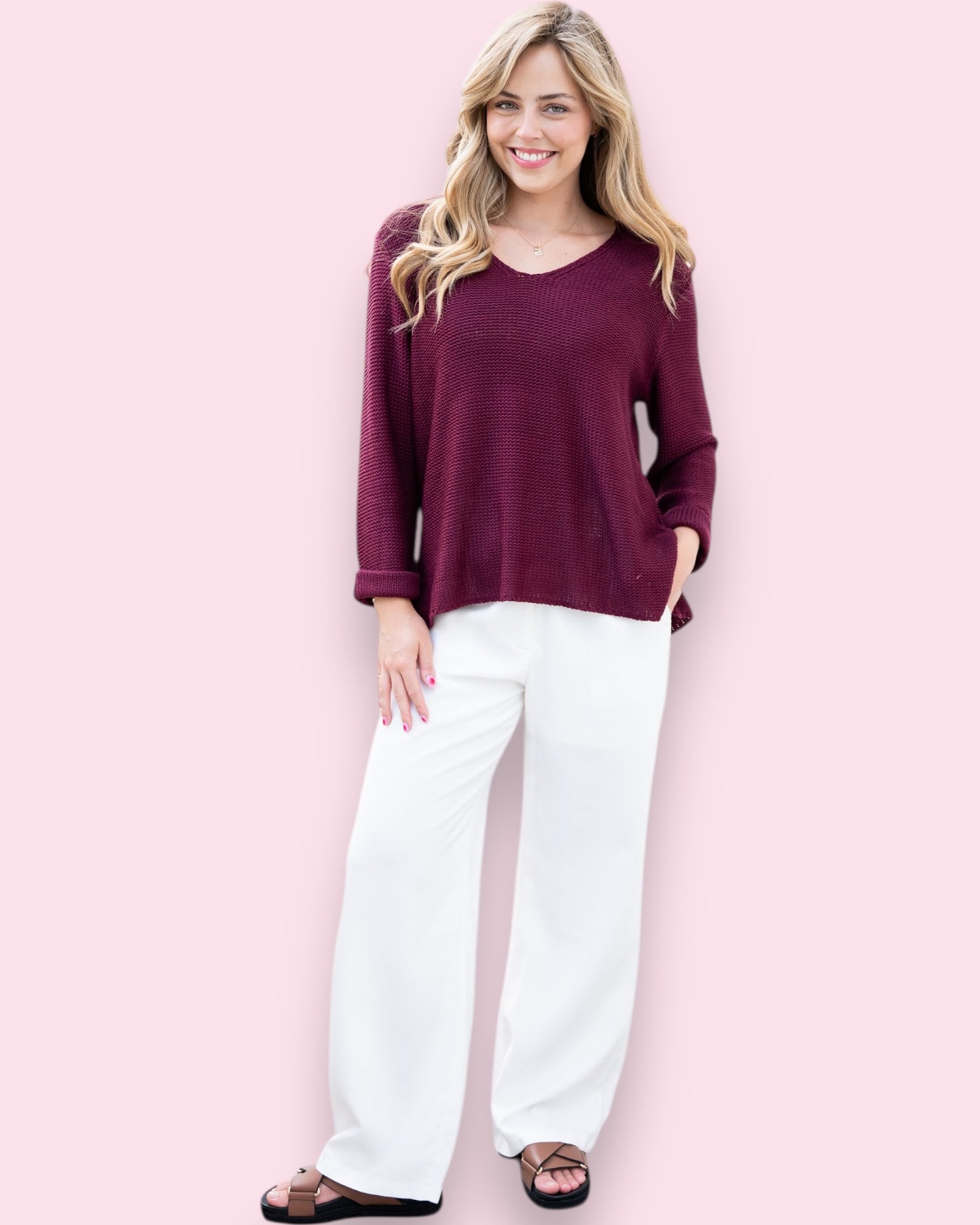 Maddie Knit - Burgundy