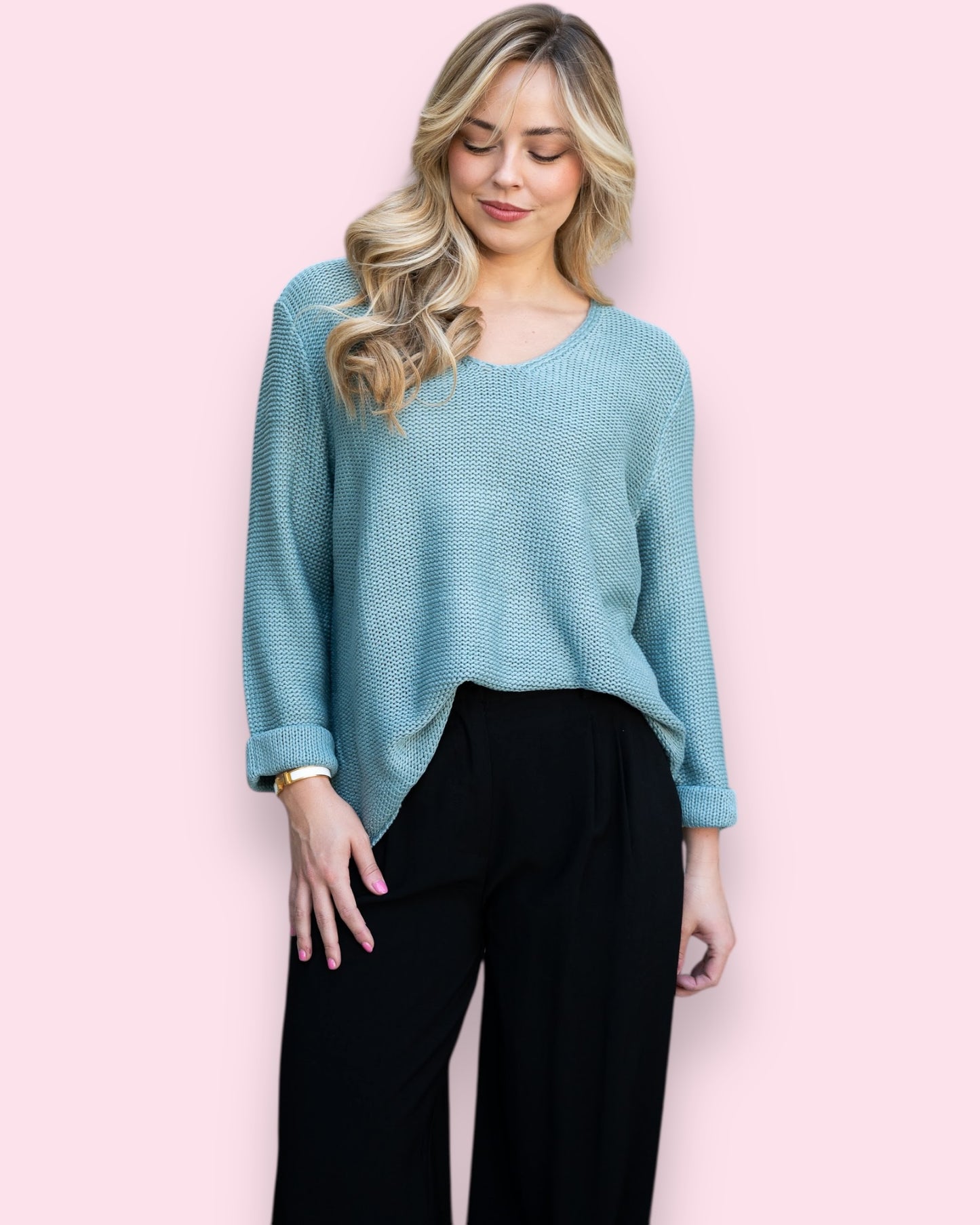 Maddie Knit - Dusty Blue