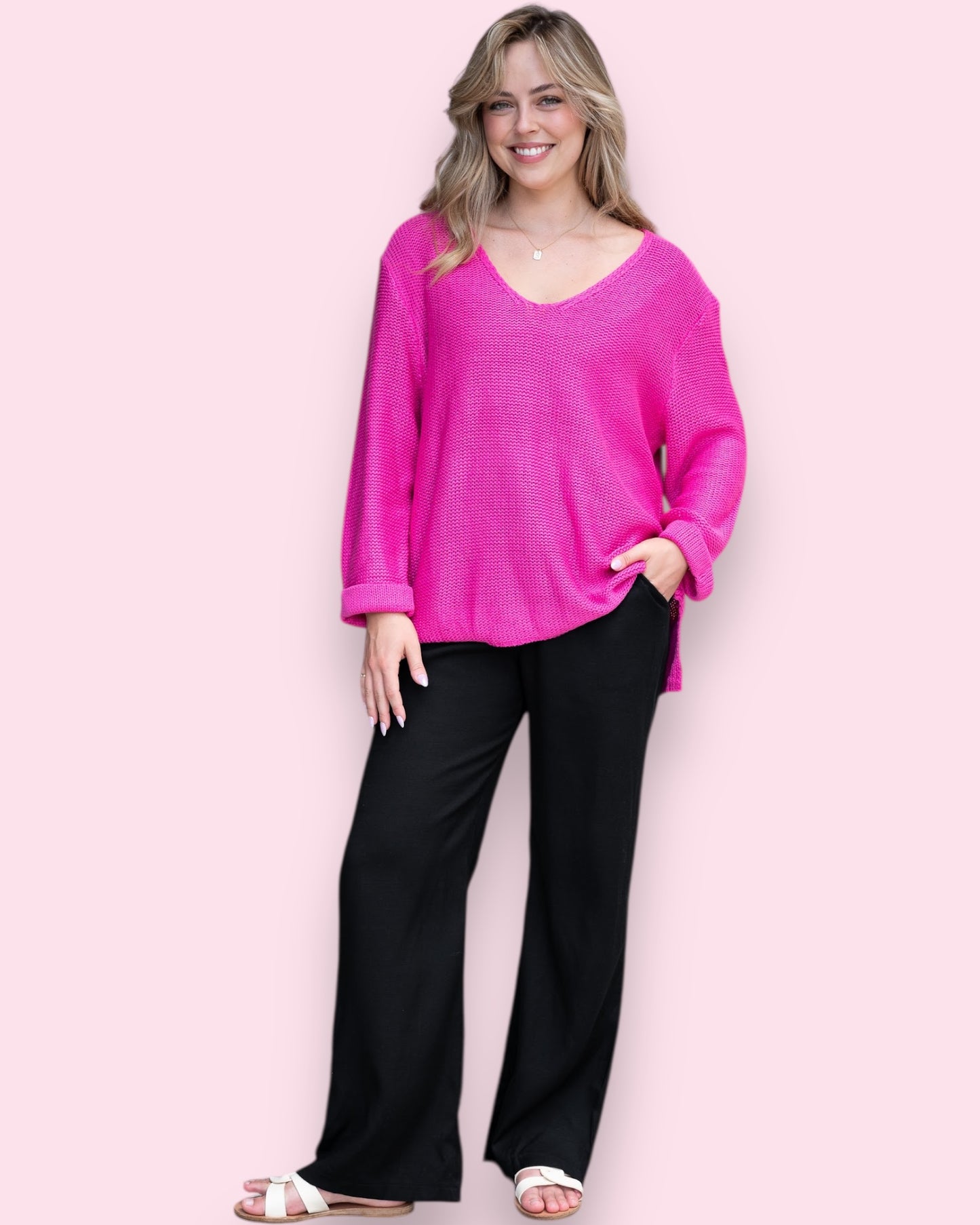 Maddie Knit - Hot Pink