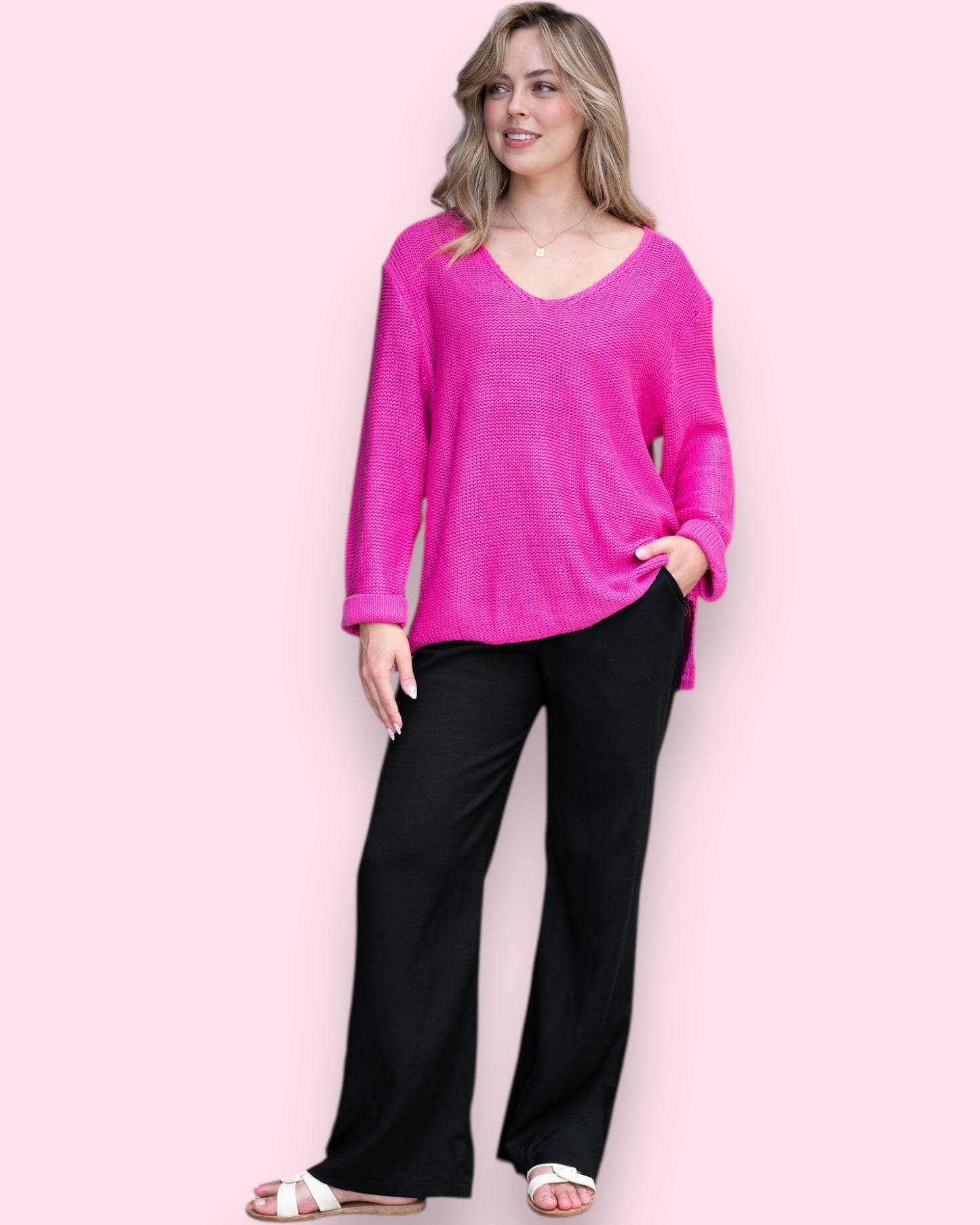 Maddie Knit - Hot Pink