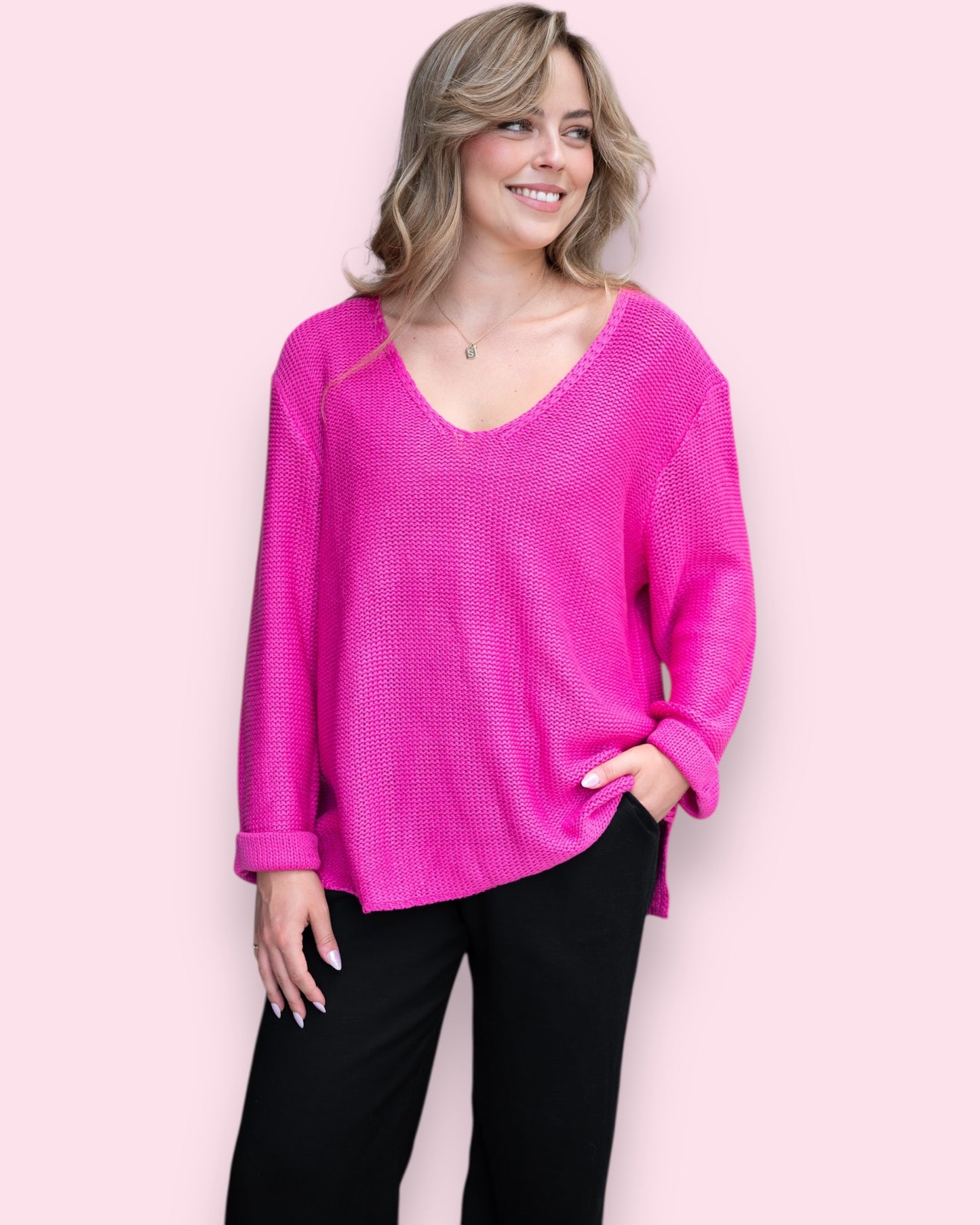 Maddie Knit - Hot Pink