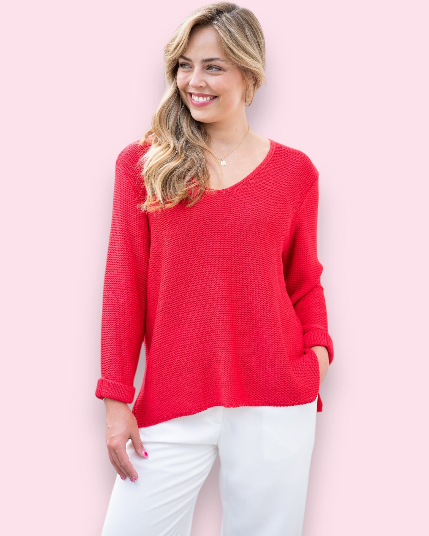 Maddie Knit - Bright Red