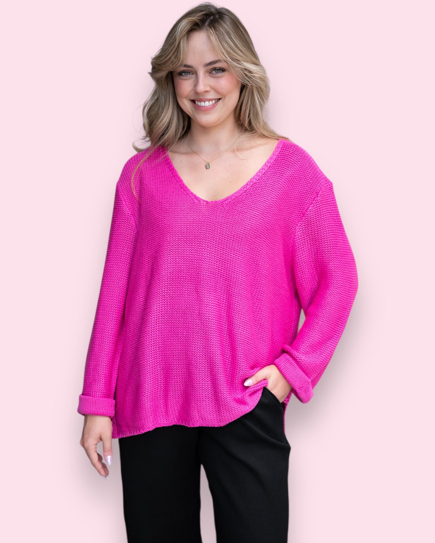 Maddie Knit - Hot Pink