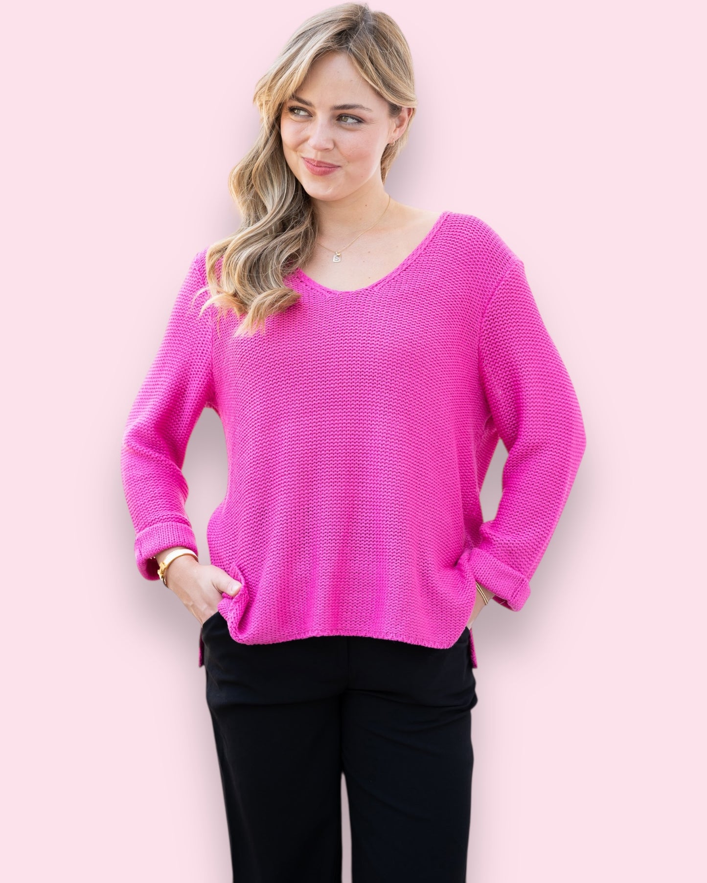Maddie Knit - Hot Pink