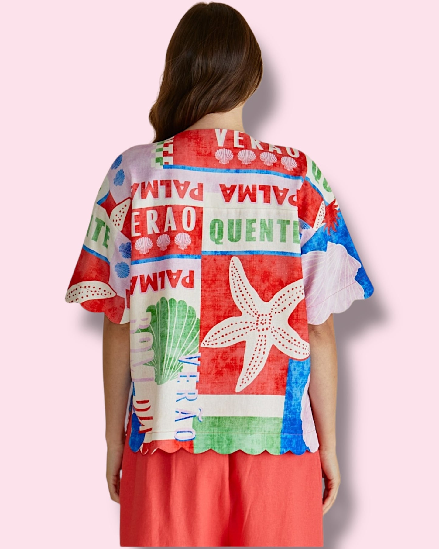 Scarlett Shirt - Seashell Print