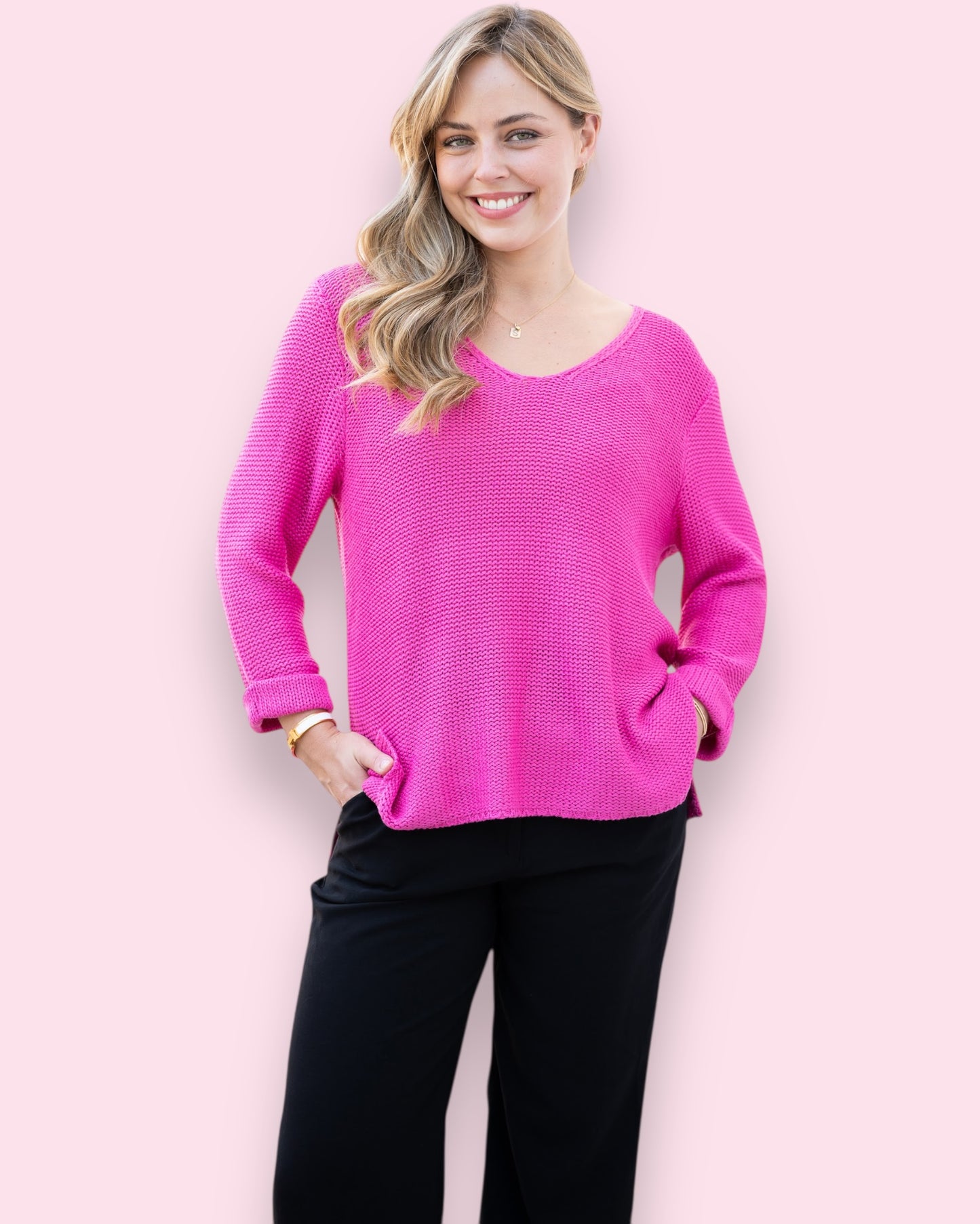 Maddie Knit - Hot Pink