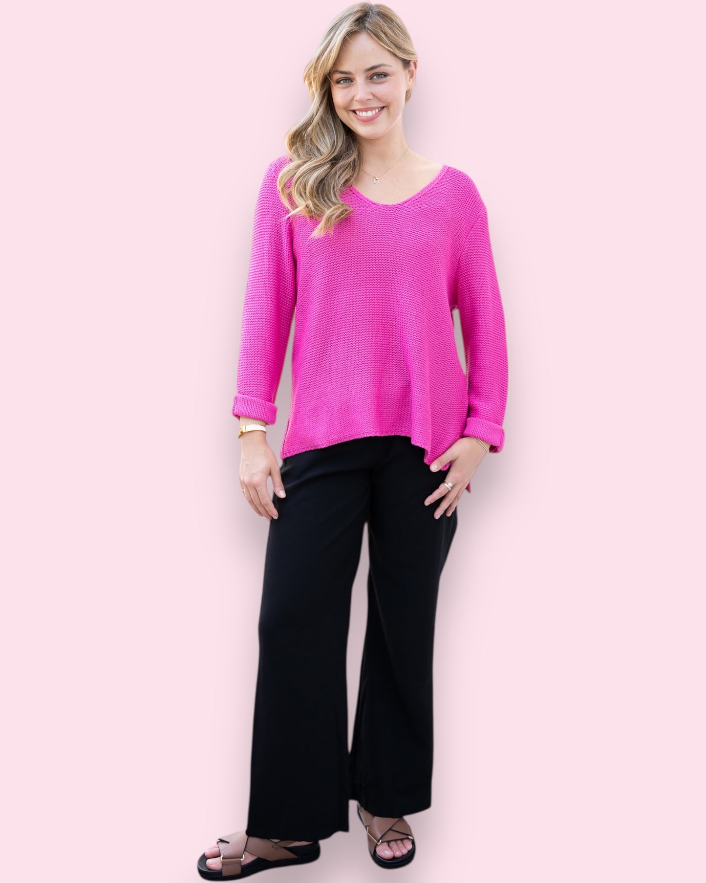 Maddie Knit - Hot Pink