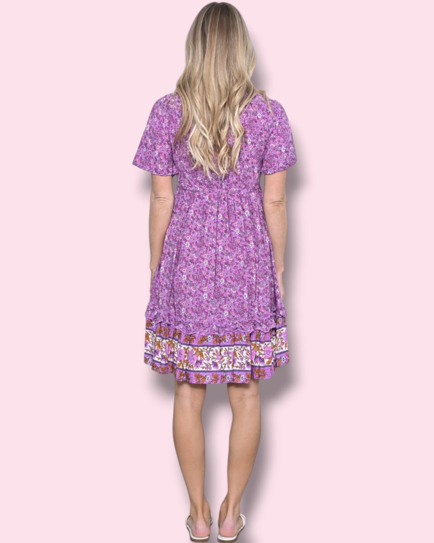 Calista Dress - Purple Floral