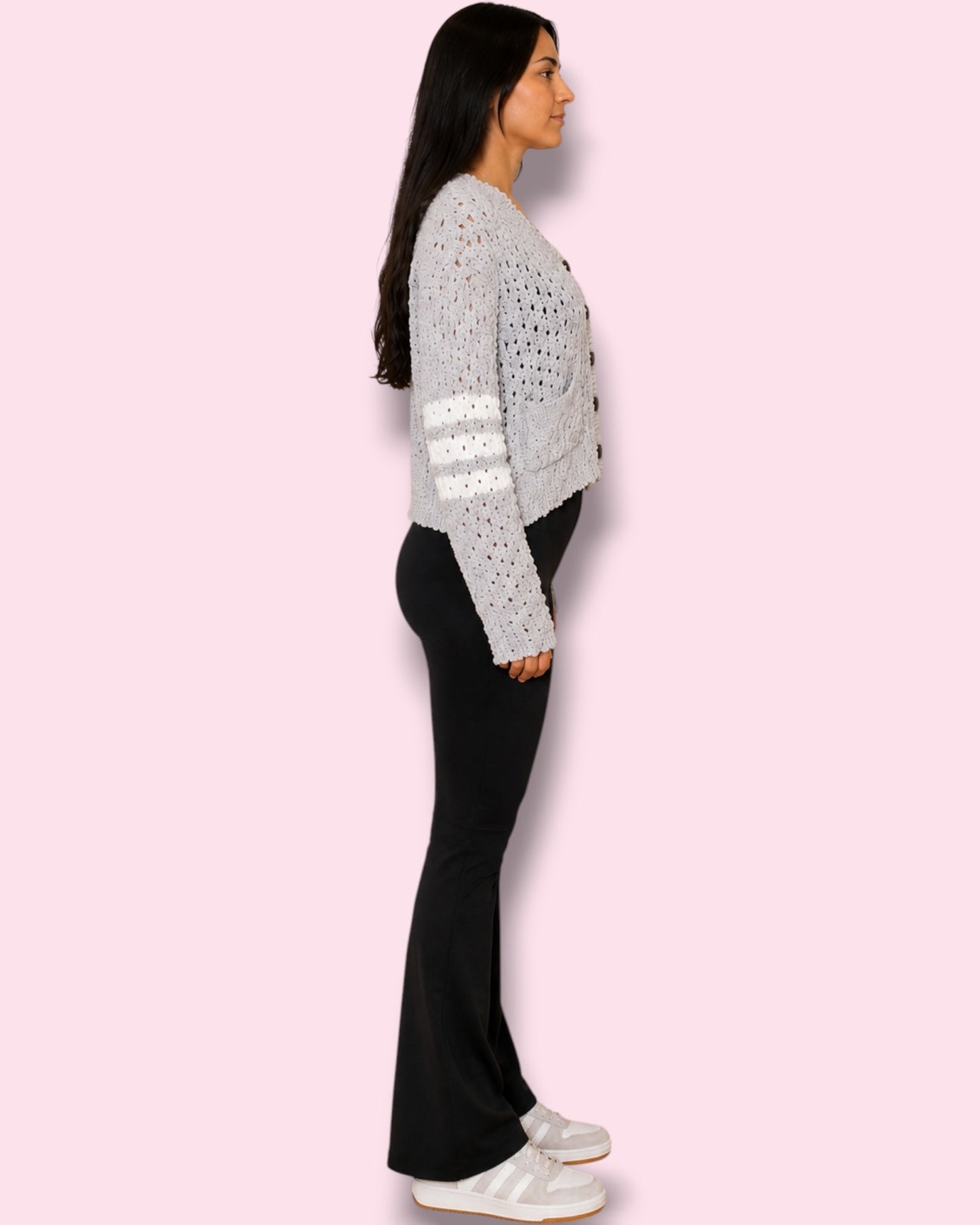 Amanda Button Up Cardigan - Grey