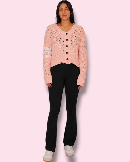 Amanda Button Up Cardigan - Pink