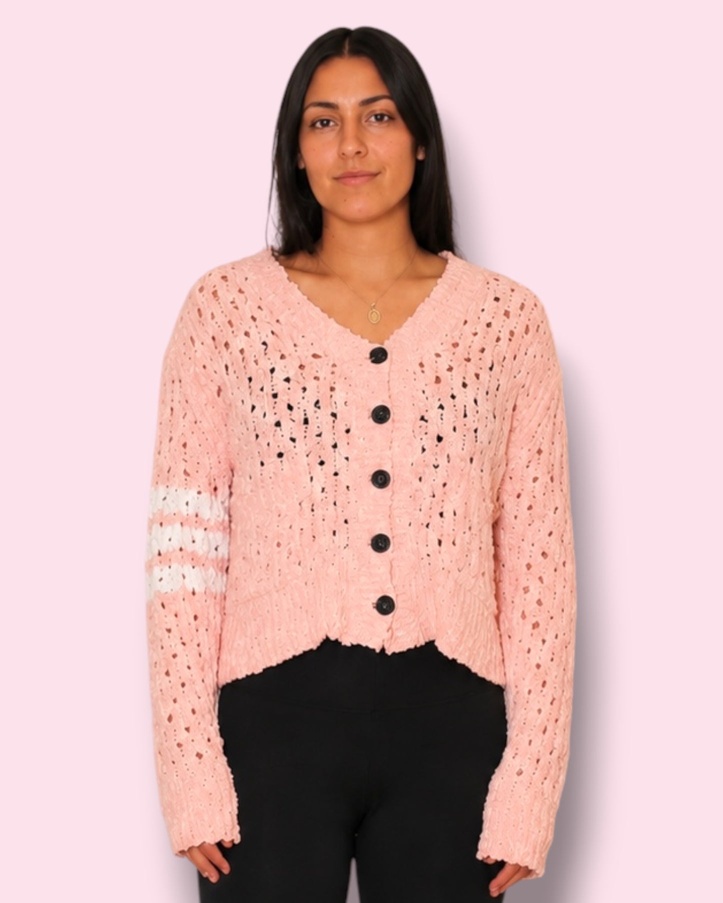 Amanda Button Up Cardigan - Pink