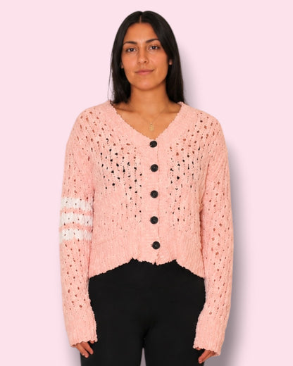 Amanda Button Up Cardigan - Pink