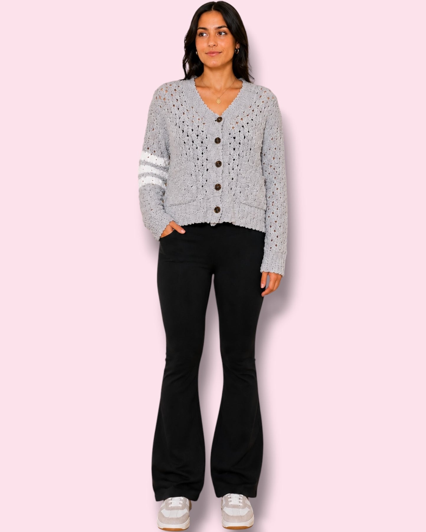 Amanda Button Up Cardigan - Grey