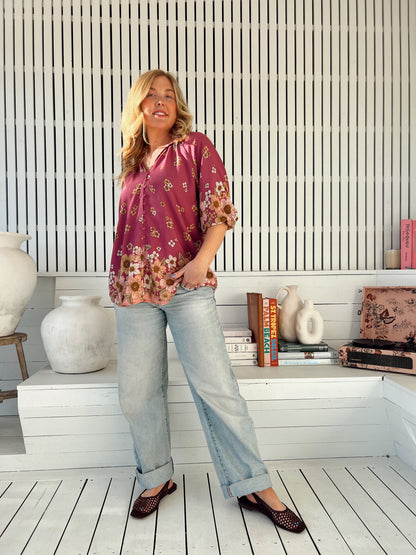 Arden Blouse - Bee Orchid