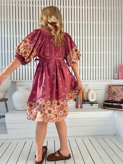 Evelyn Mini Dress - Bee Orchid