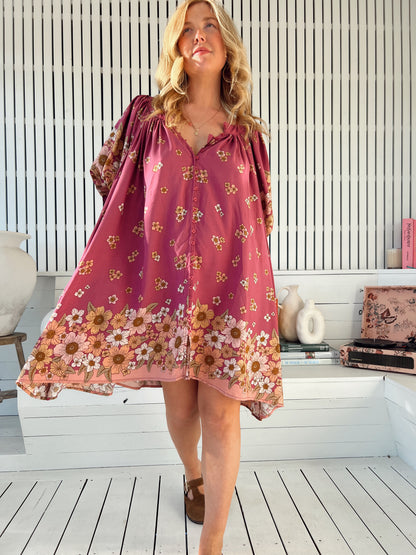 Evelyn Mini Dress - Bee Orchid