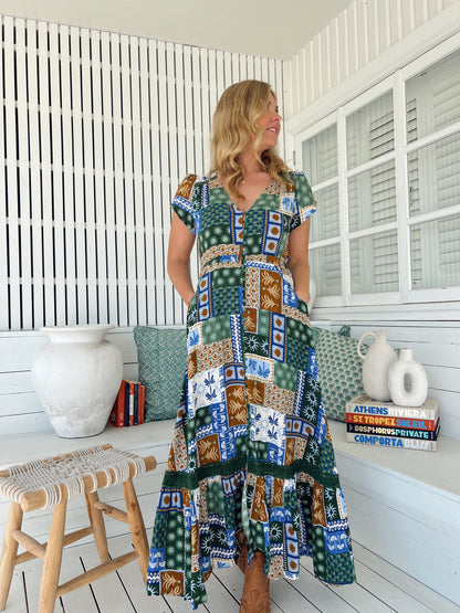 Carmen Maxi Dress - Emerald Cove