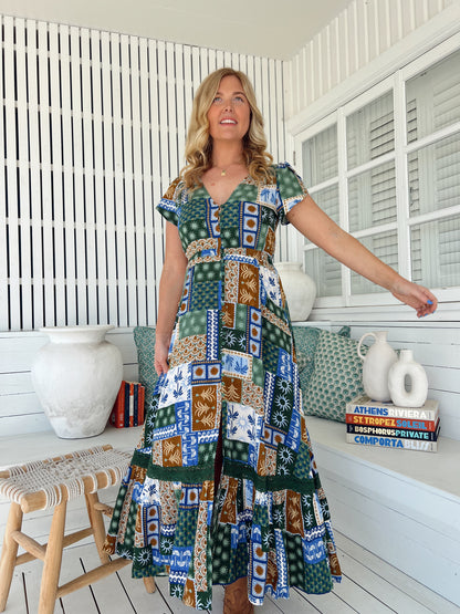 Carmen Maxi Dress - Emerald Cove